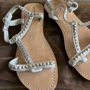 MYSTIQUE Silver Studded Sandal Size 7 NEW